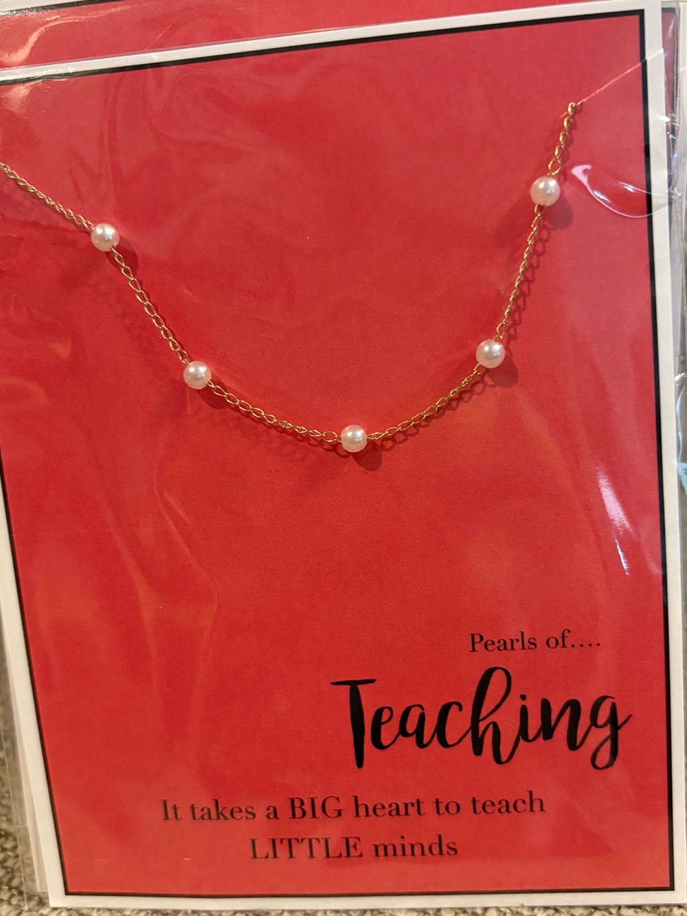 Gold Pearl Station Necklace - Teaching Appreciation Gift